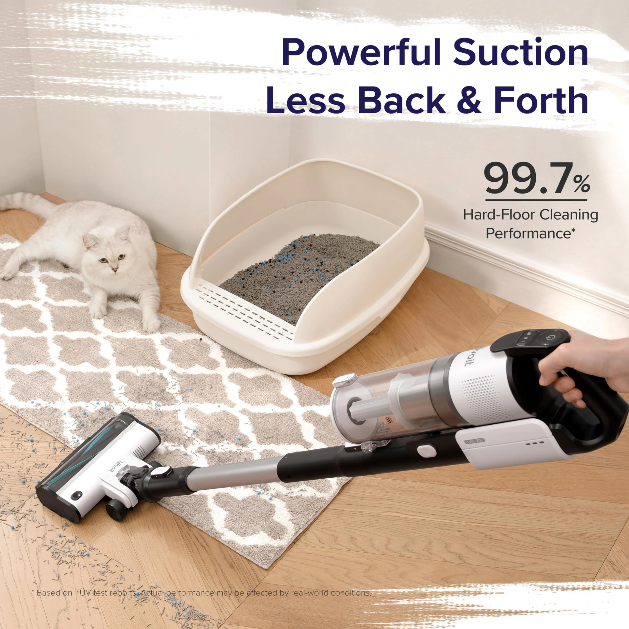 LEVOIT Cordless Vacuum Cleaner, Anti-Hair Wrap, 50-Min Battery, Pet Tool, Lightweight, High-Efficiency Filtration