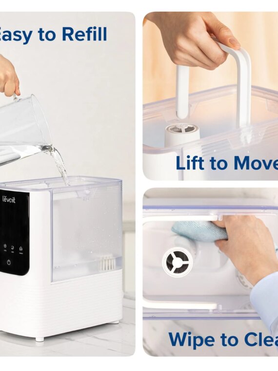 LEVOIT Smart Warm & Cool Mist Humidifier, 4.5L, App Control, Dual Nozzles, Essential Oil Tray, Quiet Operation
