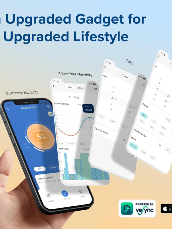 LEVOIT Smart Warm & Cool Mist Humidifier, 4.5L, App Control, Dual Nozzles, Essential Oil Tray, Quiet Operation