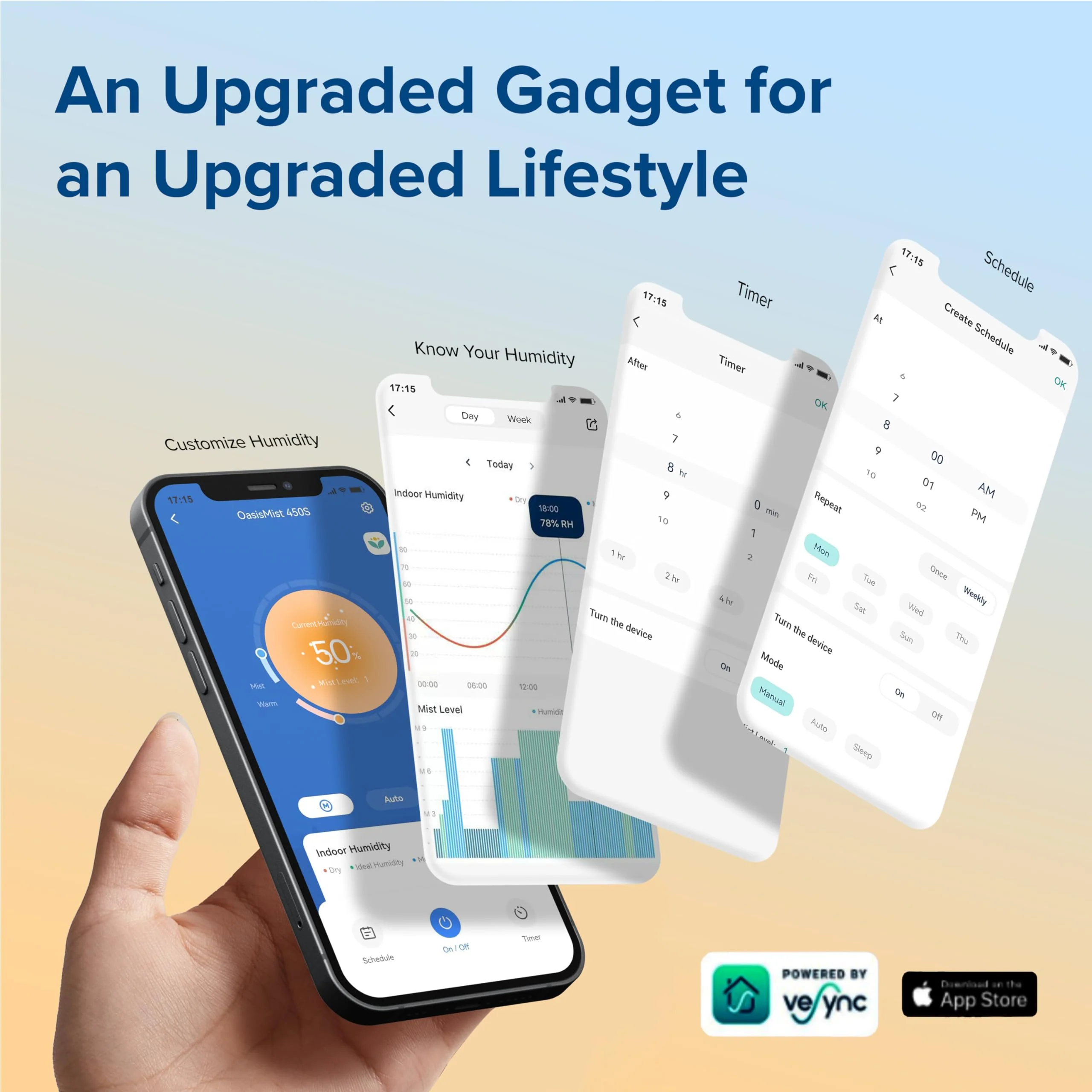 LEVOIT Smart Warm & Cool Mist Humidifier, 4.5L, App Control, Dual Nozzles, Essential Oil Tray, Quiet Operation