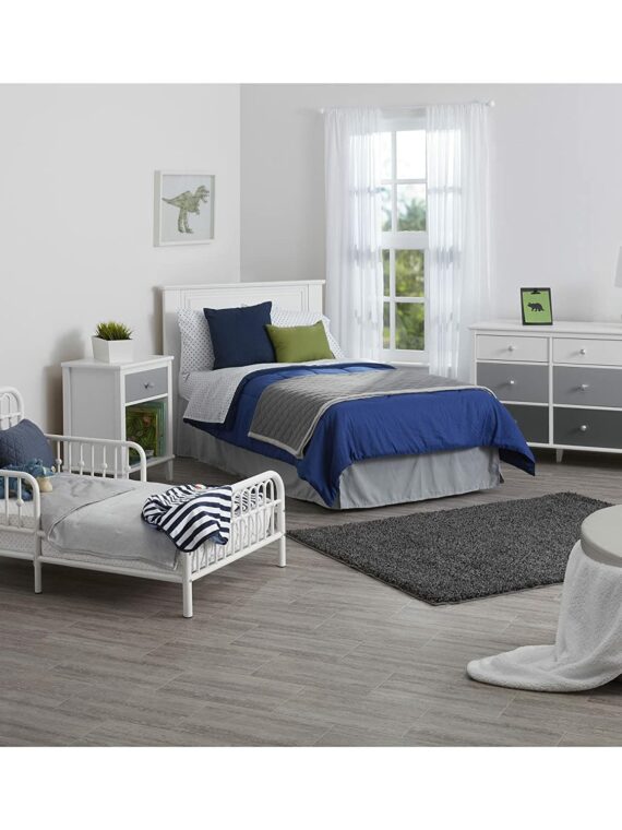 Little Seeds Monarch Hill Ivy White Metal Toddler Bed - Victorian Style, Sturdy Support, CPSIA Certified
