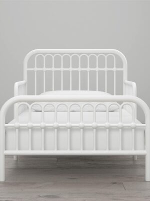 Little Seeds Monarch Hill Ivy White Metal Toddler Bed – Victorian Style, Sturdy Support, CPSIA Certified