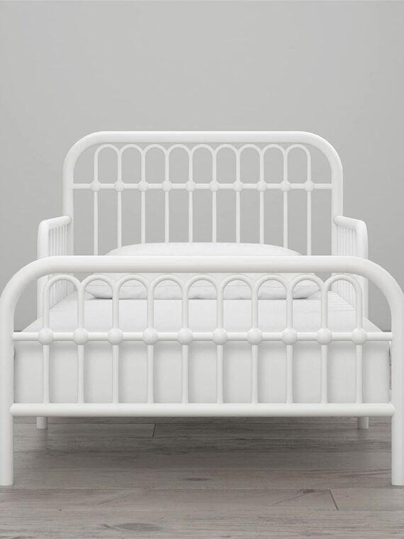 Little Seeds Monarch Hill Ivy White Metal Toddler Bed - Victorian Style, Sturdy Support, CPSIA Certified