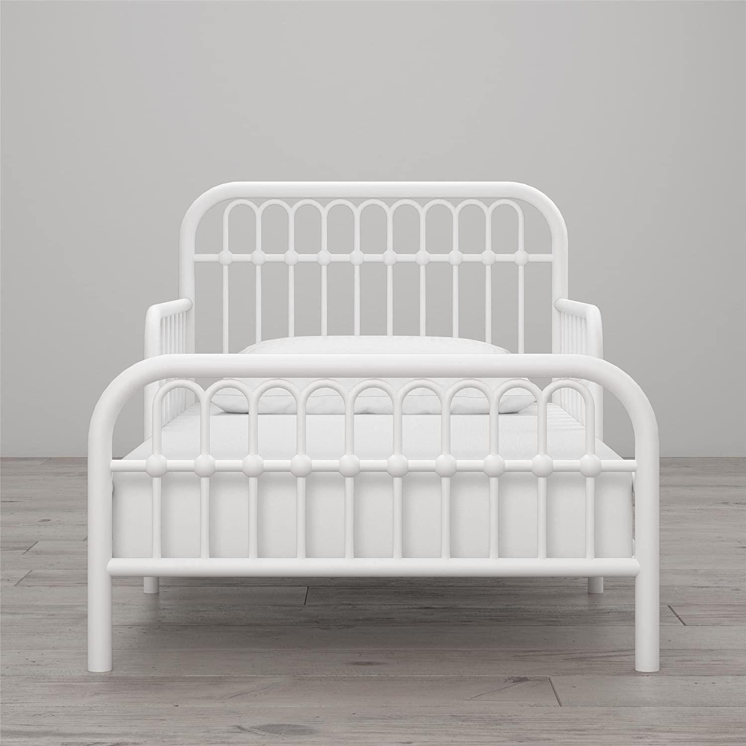 Little Seeds Monarch Hill Ivy White Metal Toddler Bed - Victorian Style, Sturdy Support, CPSIA Certified