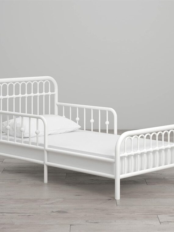 Little Seeds Monarch Hill Ivy White Metal Toddler Bed - Victorian Style, Sturdy Support, CPSIA Certified