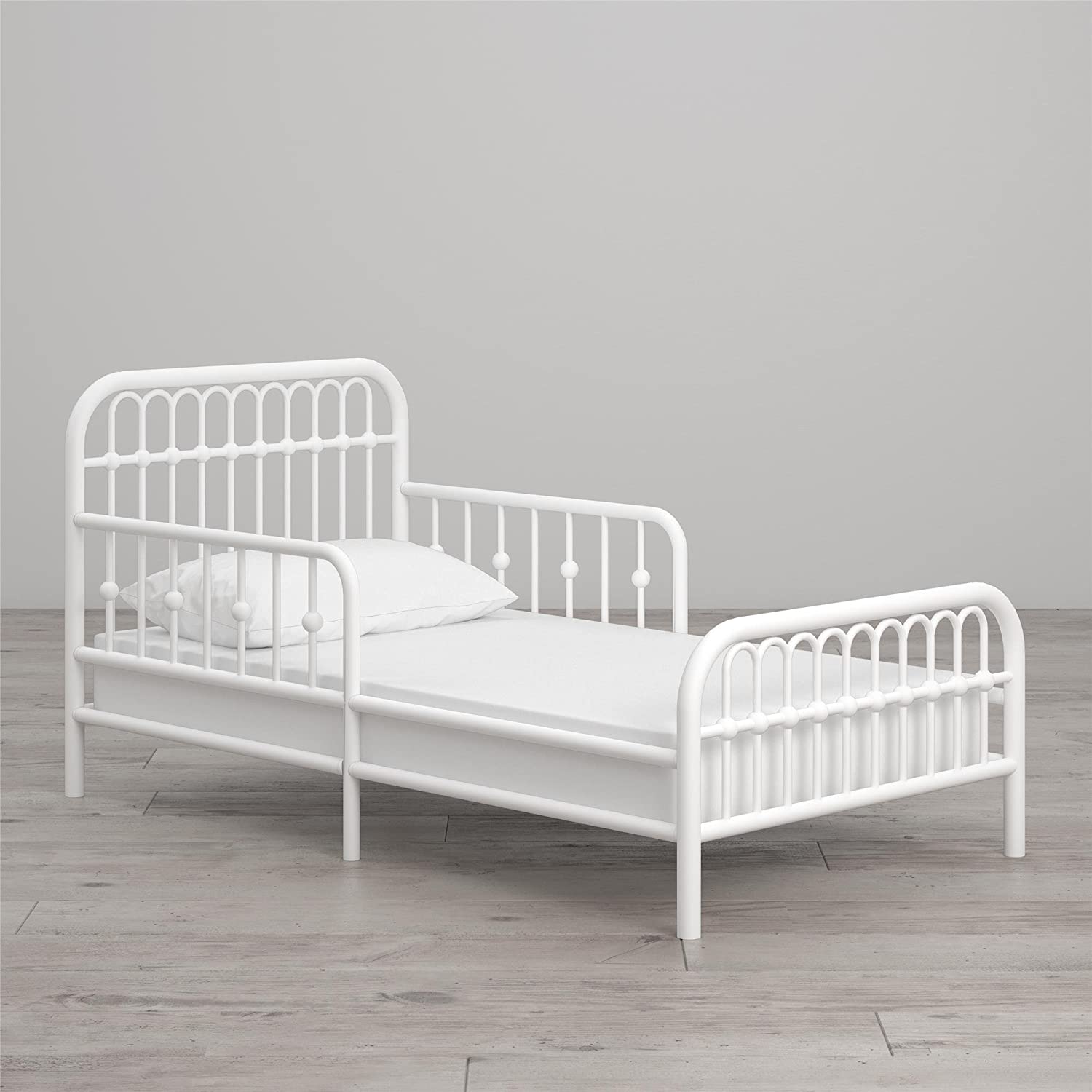 Little Seeds Monarch Hill Ivy White Metal Toddler Bed - Victorian Style, Sturdy Support, CPSIA Certified