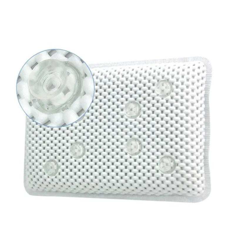 Luxury Soft Bathtub Pillow - Ultimate Neck Support, Cushioned Bolsters, Mildew-Resistant, Easy Install with Suction Cups