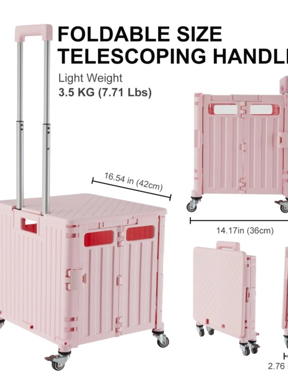MACOPRO Foldable Utility Cart with 360° Rotating Wheels, Durable Hand Truck, Portable & Compact Design