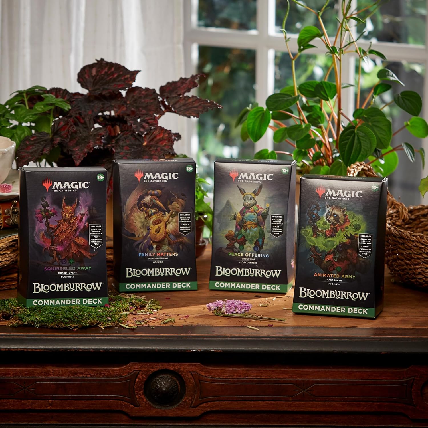 Magic: The Gathering Bloomburrow Commander Deck Bundle - 4 Decks with Exclusive Cards & Tokens