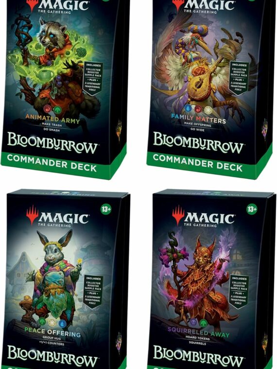 Magic: The Gathering Bloomburrow Commander Deck Bundle - 4 Decks with Exclusive Cards & Tokens