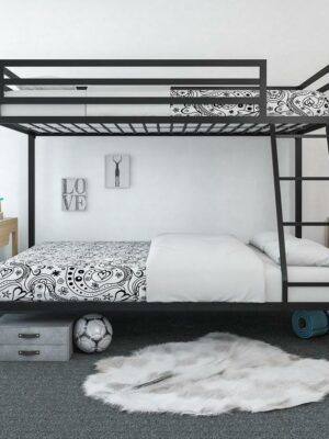 Mainstays Twin Over Full Metal Bunk Bed, Black – Sturdy Steel Frame, Safety Rails, Easy Assembly