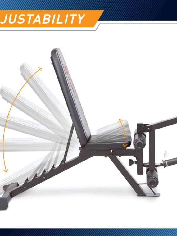 Marcy 6-Position Adjustable Utility Bench with High-Density Foam Padding, Steel Frame, Supports 600 lbs