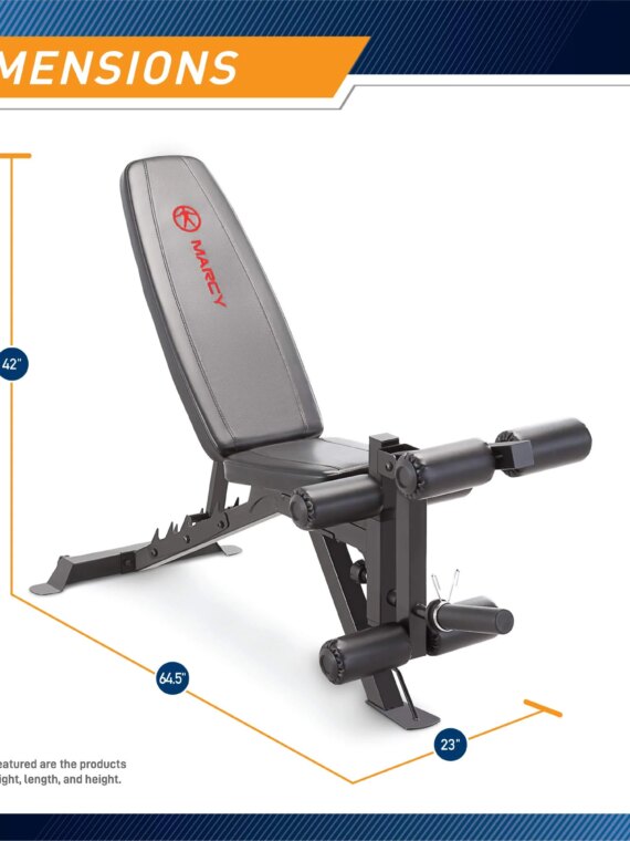 Marcy 6-Position Adjustable Utility Bench with High-Density Foam Padding, Steel Frame, Supports 600 lbs