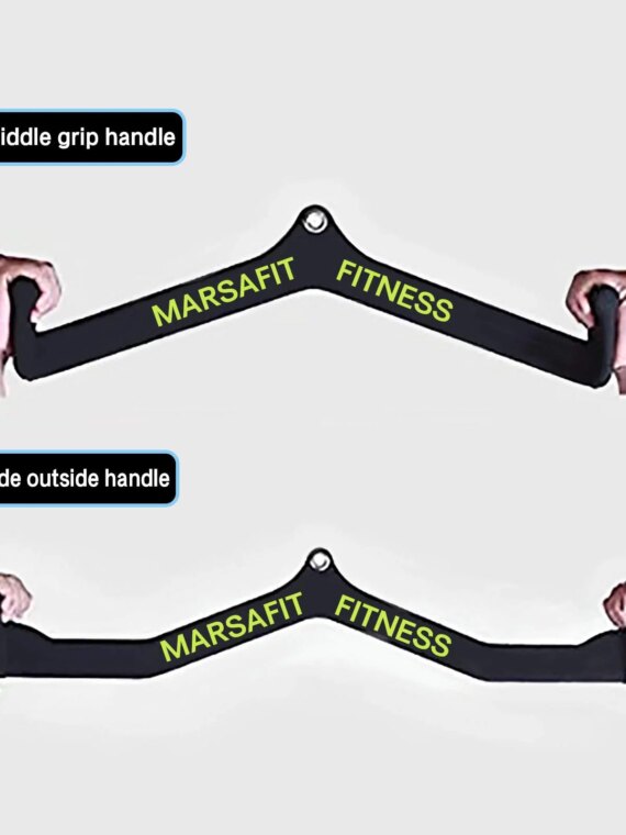 MARSAFIT 5PCS Home Gym Fitness Set - Solid Steel T-Bar & V-Bar with Ergonomic Grips, Supports 880 lbs, Ideal for Strength Training