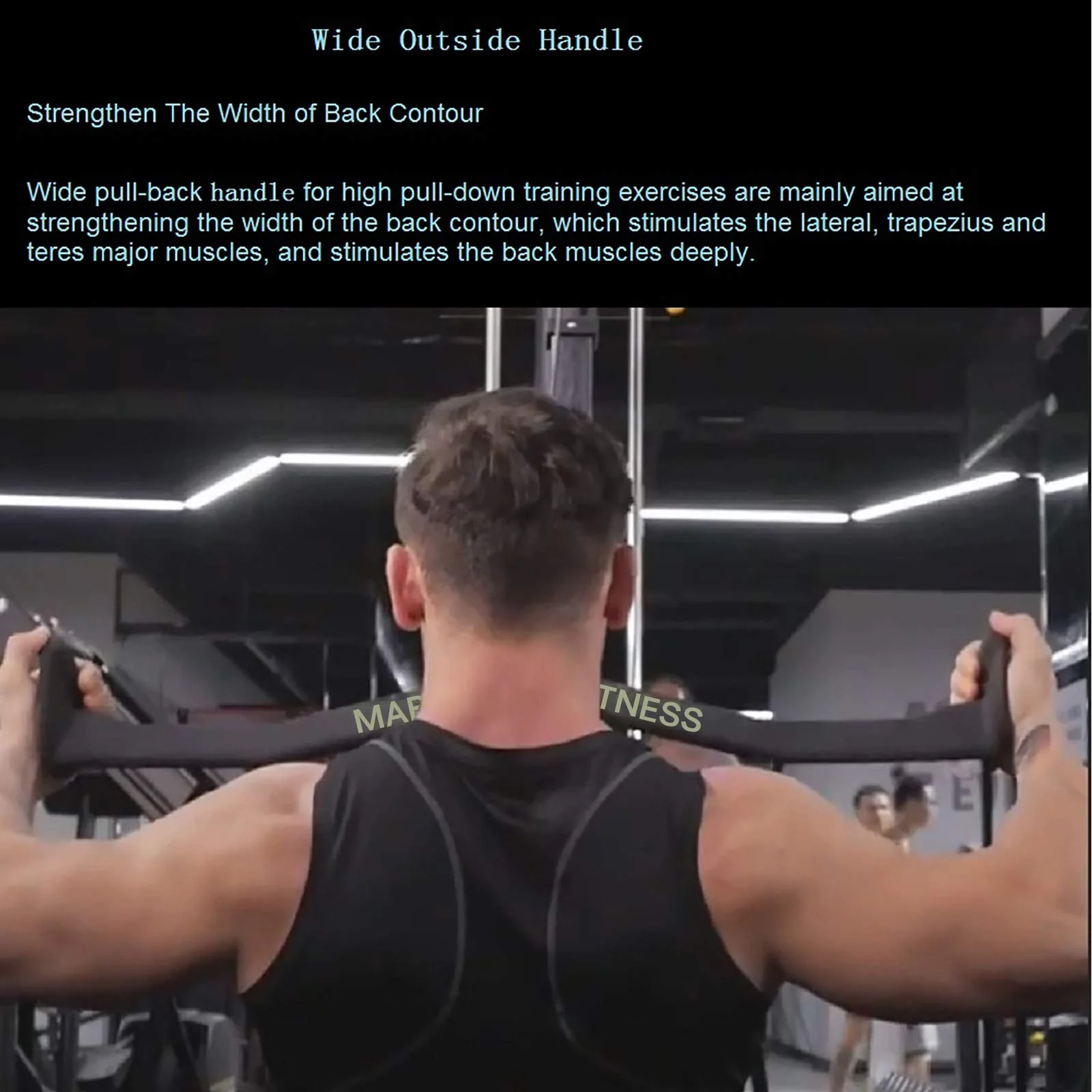 MARSAFIT 5PCS Home Gym Fitness Set - Solid Steel T-Bar & V-Bar with Ergonomic Grips, Supports 880 lbs, Ideal for Strength Training