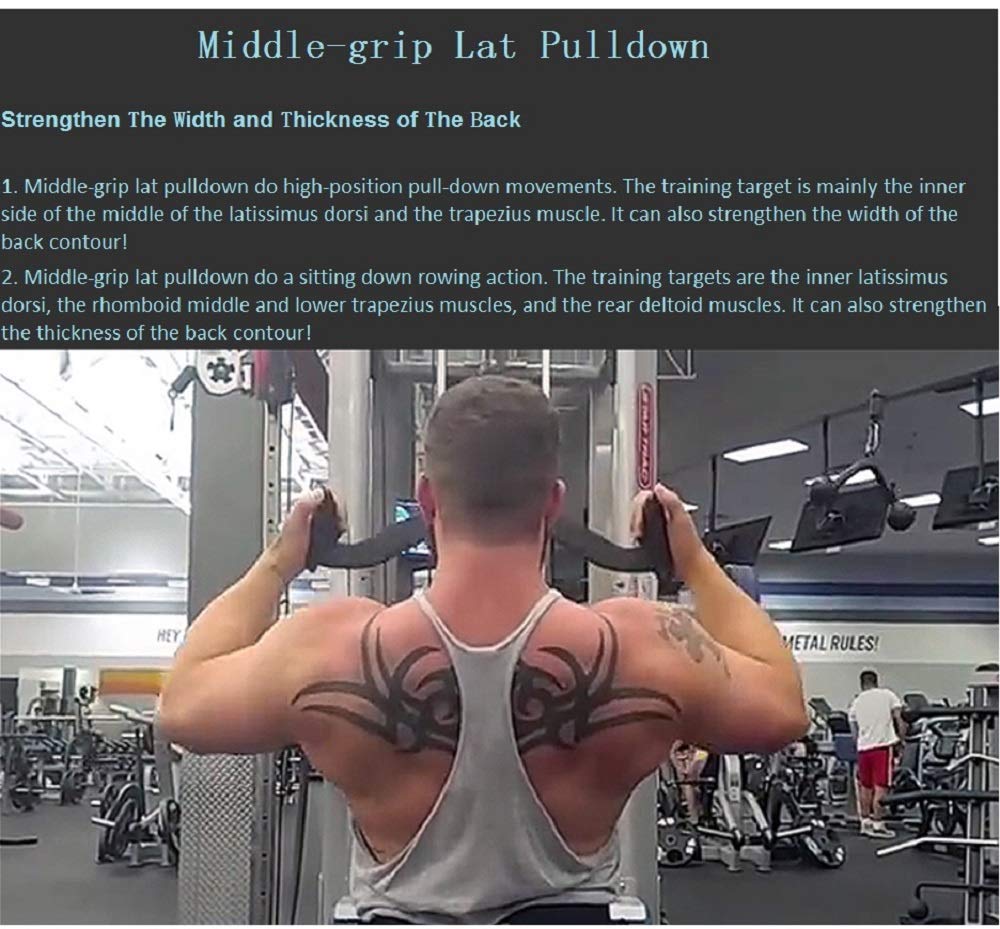 MARSAFIT 5PCS Home Gym Fitness Set - Solid Steel T-Bar & V-Bar with Ergonomic Grips, Supports 880 lbs, Ideal for Strength Training