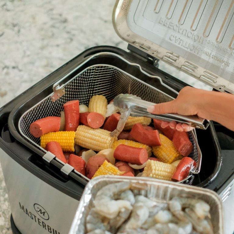 Masterbuilt XL Electric Fryer, Boiler & Steamer, 10L, Silver, Stainless Steel, 3-in-1 Cooking Appliance