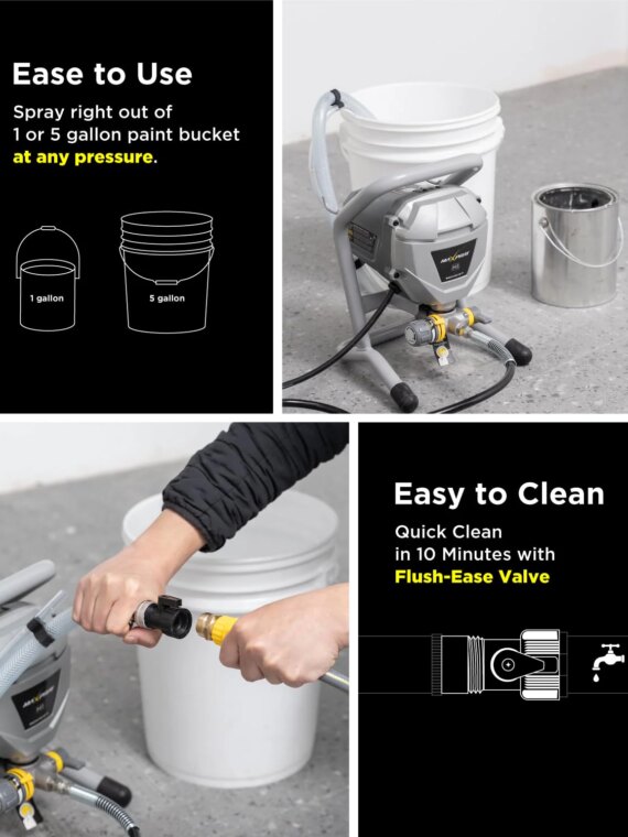 MaXpray M1 Airless Paint Sprayer, 10-Gallon Capacity, No Thinning Needed, Minimal Overspray, DIY & Professional Use