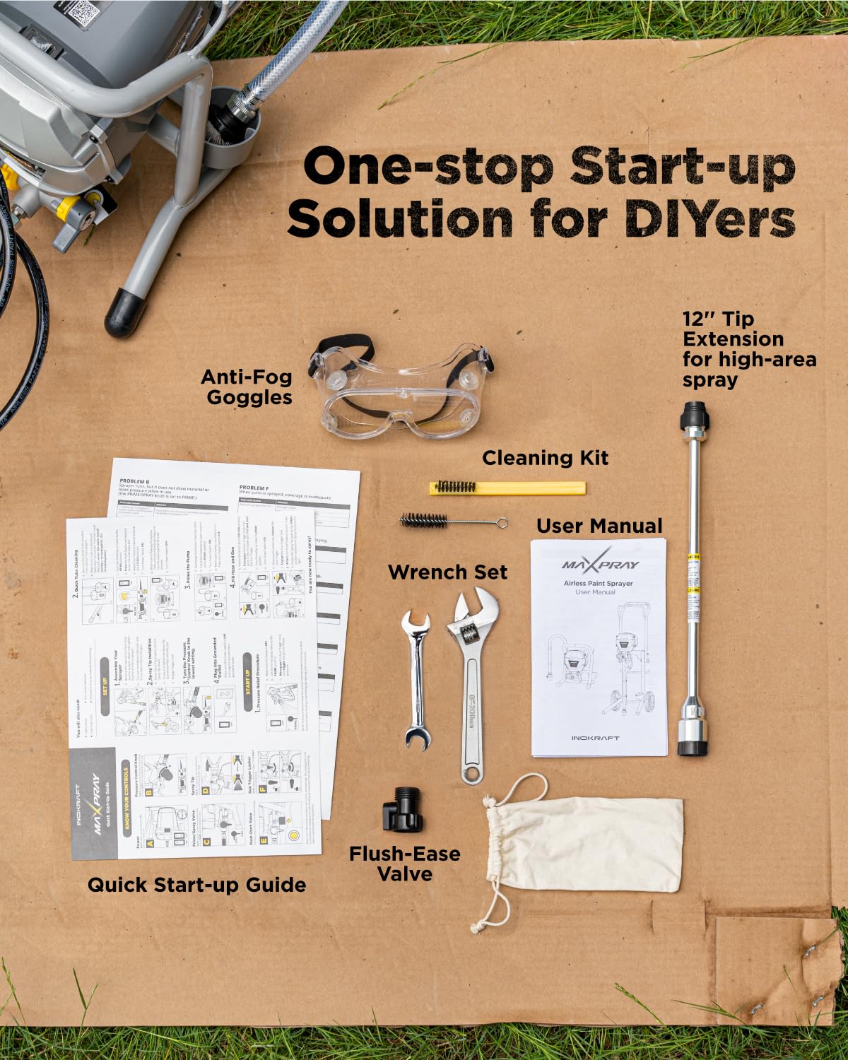 MaXpray M1 Airless Paint Sprayer, 10-Gallon Capacity, No Thinning Needed, Minimal Overspray, DIY & Professional Use