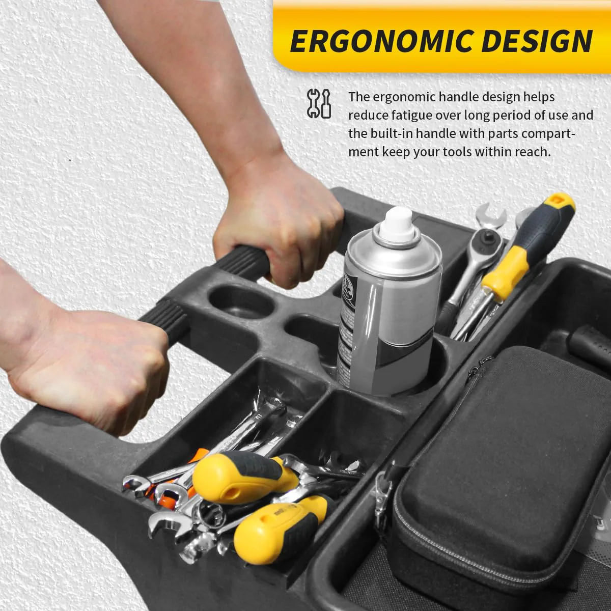 MaxWorks Utility Service Cart 500-lb Capacity, Polypropylene, 30"x16" Shelves, 5" Wheels, Rust-Resistant