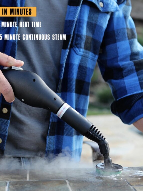 McCulloch MC1275 Heavy-Duty Steam Cleaner, 18 Accessories, Chemical-Free, Large Tank, Long Reach