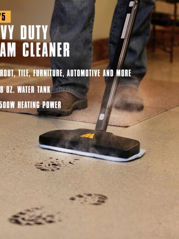 McCulloch MC1275 Heavy-Duty Steam Cleaner, 18 Accessories, Chemical-Free, Large Tank, Long Reach