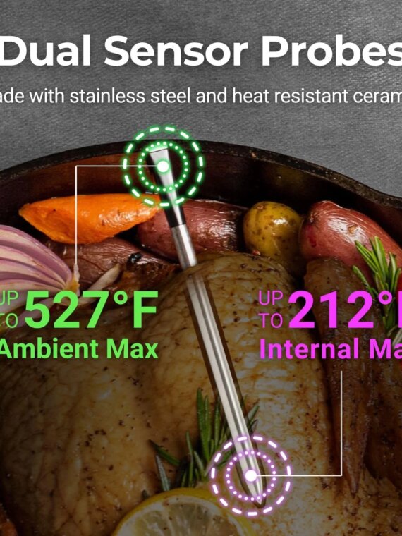 MEATER Block WiFi Smart Meat Thermometer, 4-Probe, Bluetooth Range 165ft, Guided Cook System
