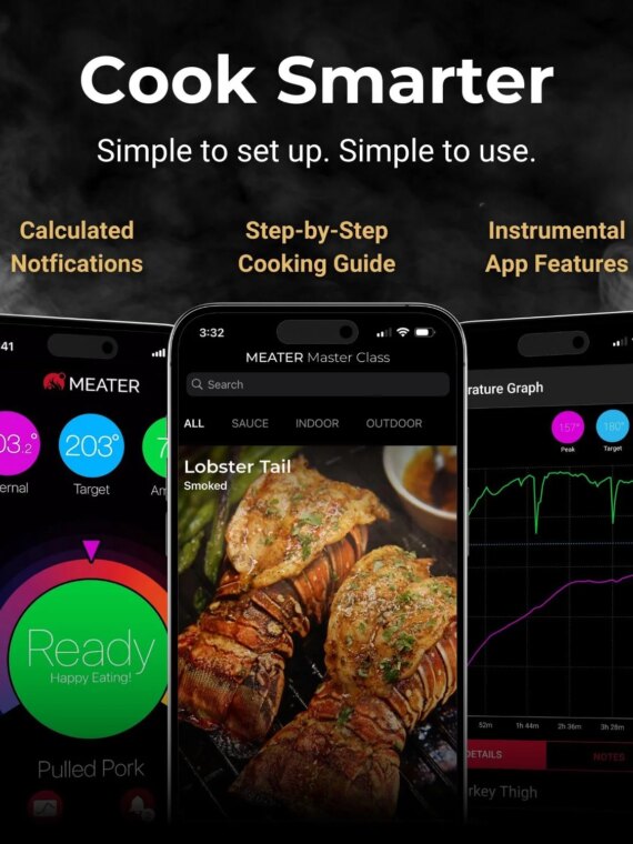 MEATER Block WiFi Smart Meat Thermometer, 4-Probe, Bluetooth Range 165ft, Guided Cook System