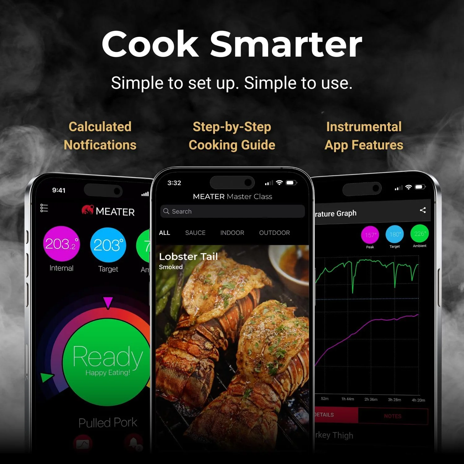 MEATER Block WiFi Smart Meat Thermometer, 4-Probe, Bluetooth Range 165ft, Guided Cook System