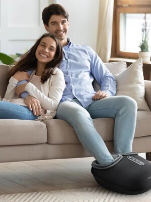 Medcursor Foot Massager with Heat, Deep Kneading, Customizable Settings, Easy-Clean PU, Auto-Shut Off, Perfect Gift