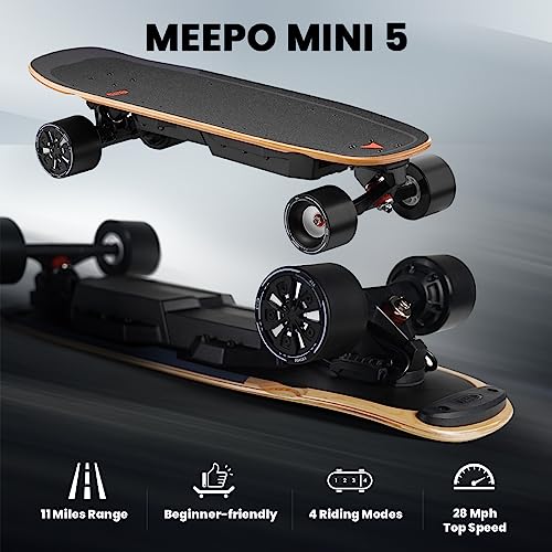 MEEPO Mini5 Electric Skateboard, 30" Deck, 28 MPH, 330 LBS Capacity, Portable with Remote Control