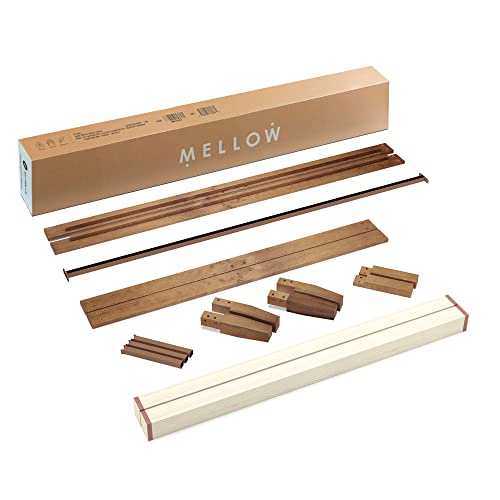 Mellow Naturalista 12" Solid Wood Platform Bed, Mid-Century Modern, Noise-Free, Easy Assembly