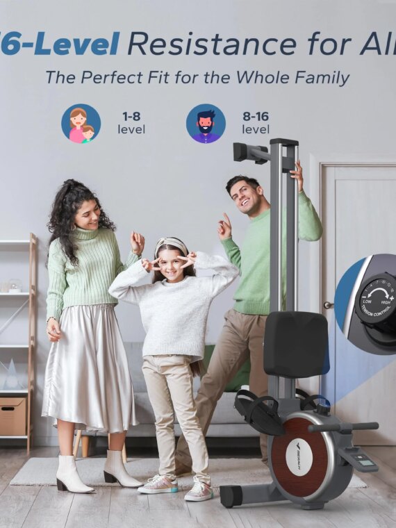 MERACH Q1S Magnetic Rowing Machine, 350lb Capacity, App Compatible, Quiet Flywheel, Easy Assembly