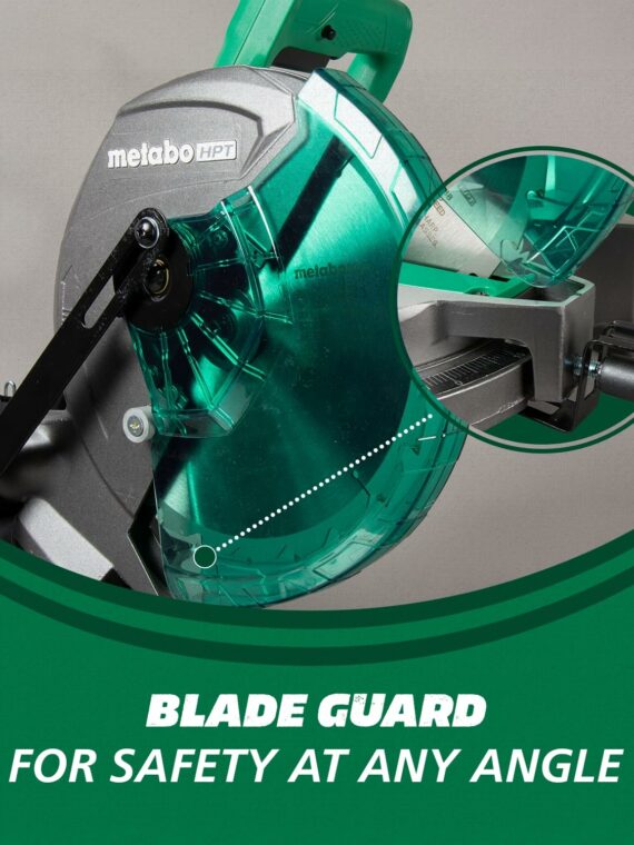 Metabo HPT 10-Inch Compound Miter Saw, 15 Amp, Large Table, Portable, Electric Brake, 5-Year Warranty
