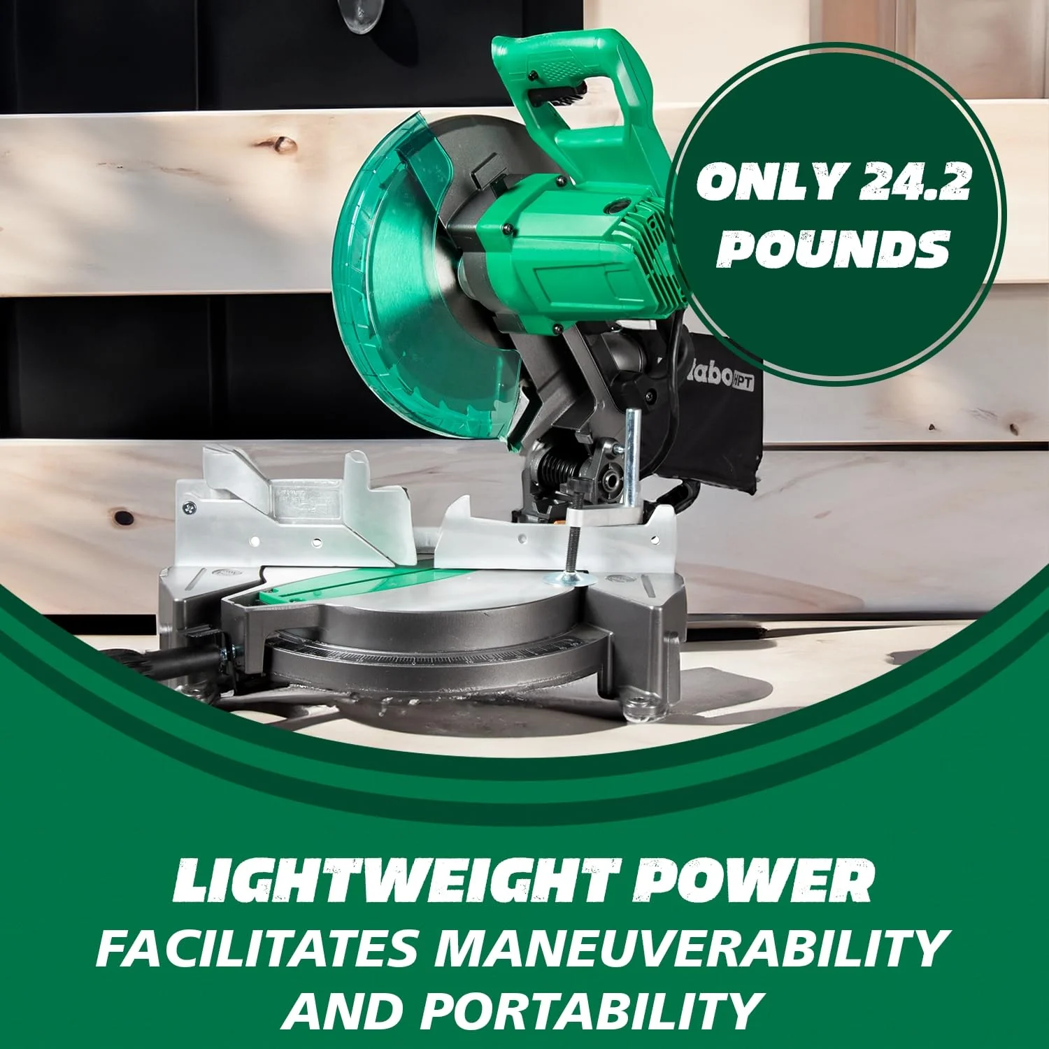 Metabo HPT 10-Inch Compound Miter Saw, 15 Amp, Large Table, Portable, Electric Brake, 5-Year Warranty
