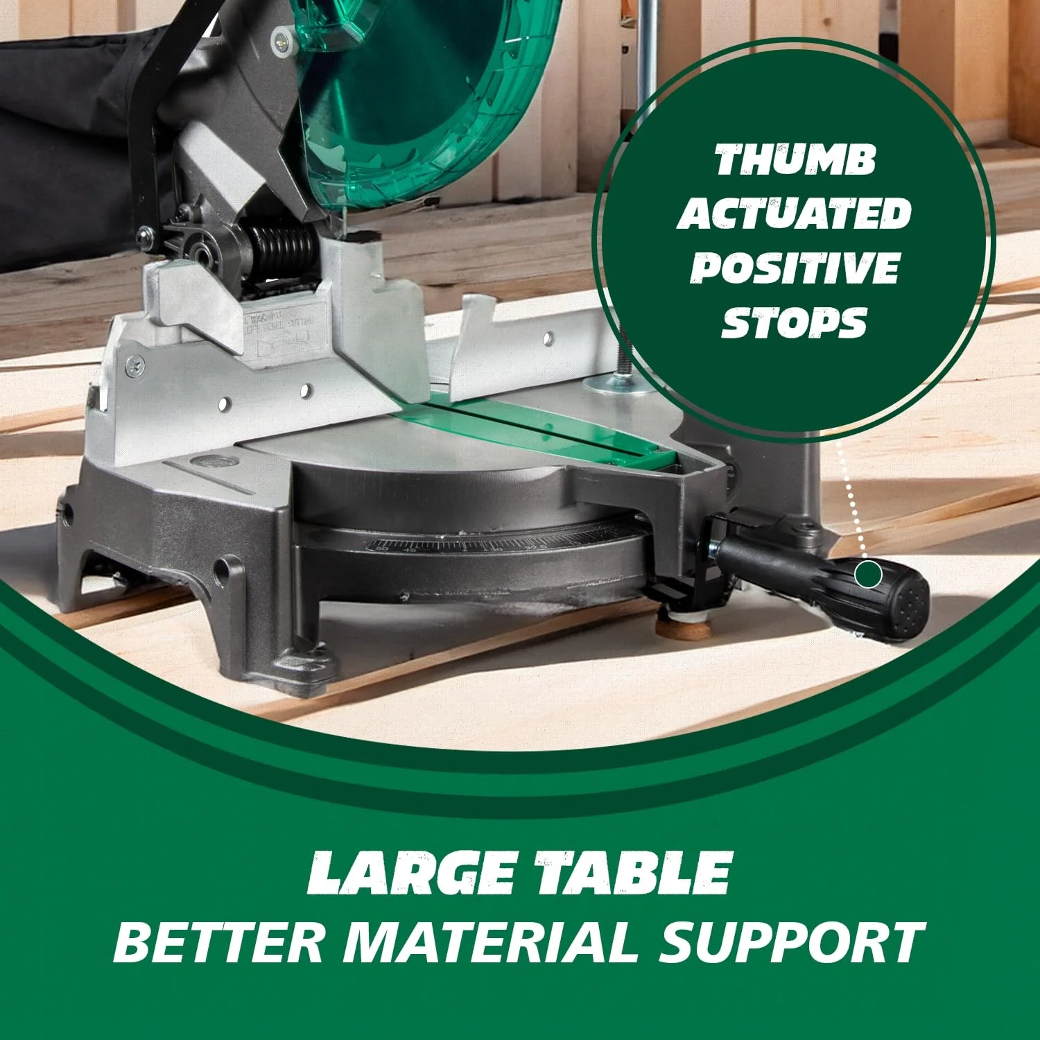 Metabo HPT 10-Inch Compound Miter Saw, 15 Amp, Large Table, Portable, Electric Brake, 5-Year Warranty