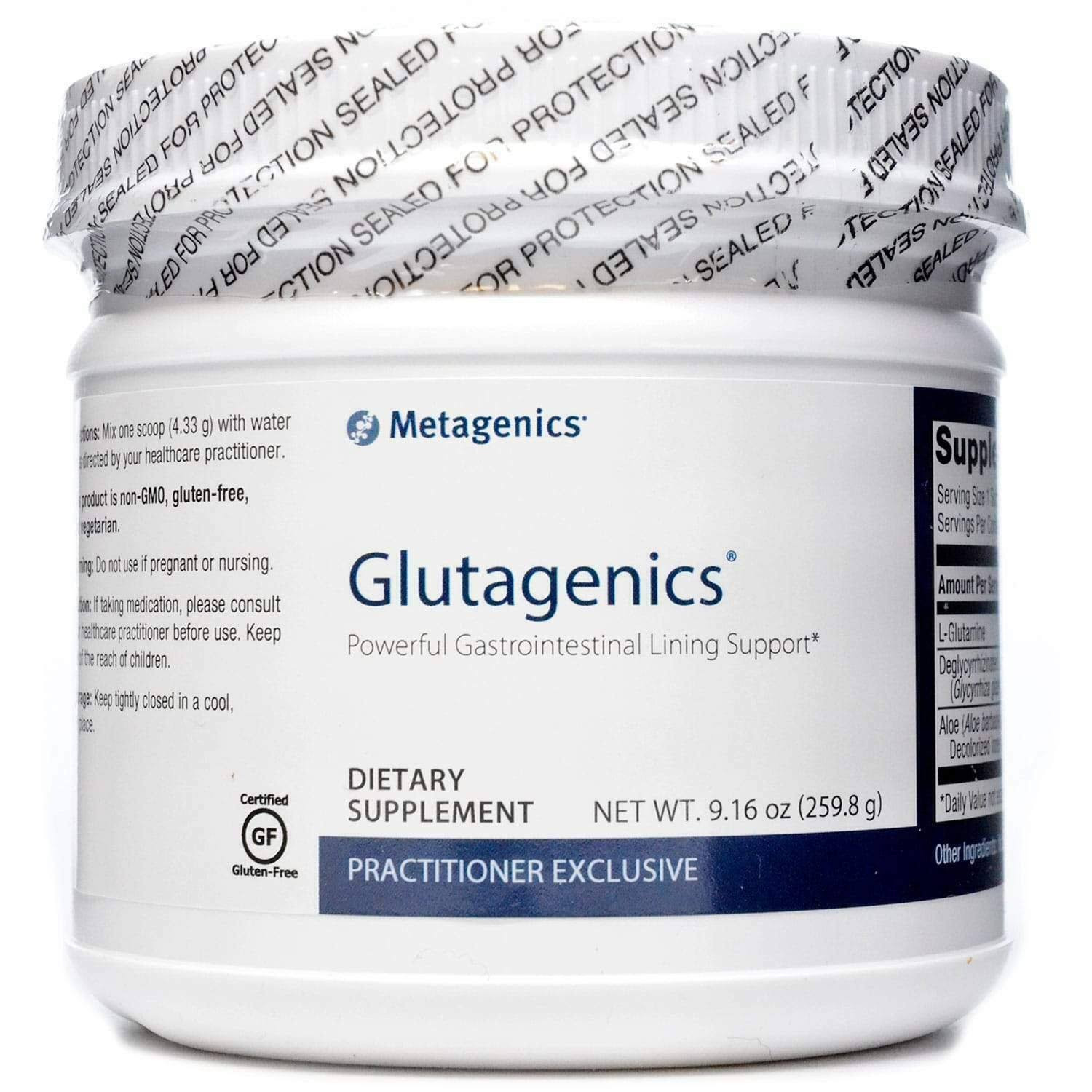 Metagenics Glutagenics Powder 9.16 oz - Gastrointestinal Lining Support with Glutamine, DGL & Aloe