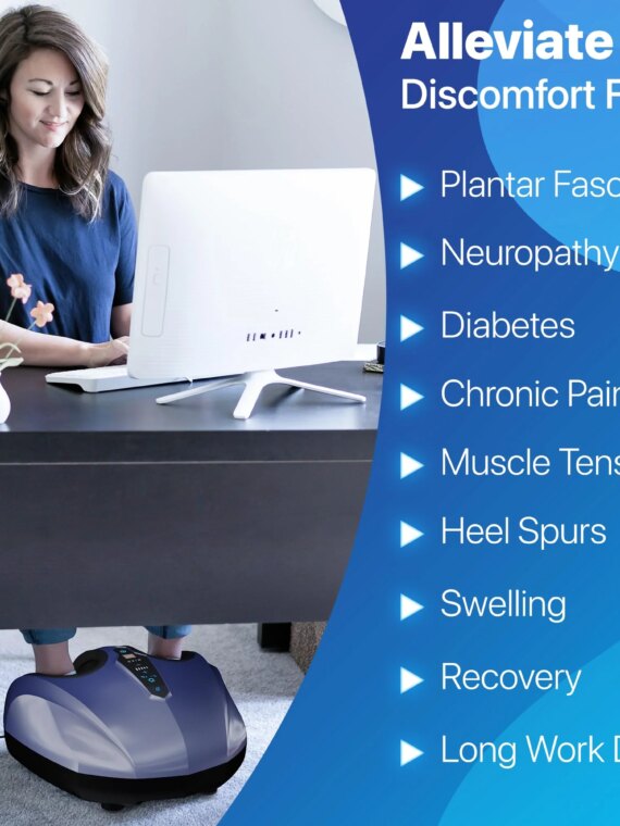 MIKO Deep-Kneading Foot Massager with Heat, Compression & Wireless Remotes for Pain Relief