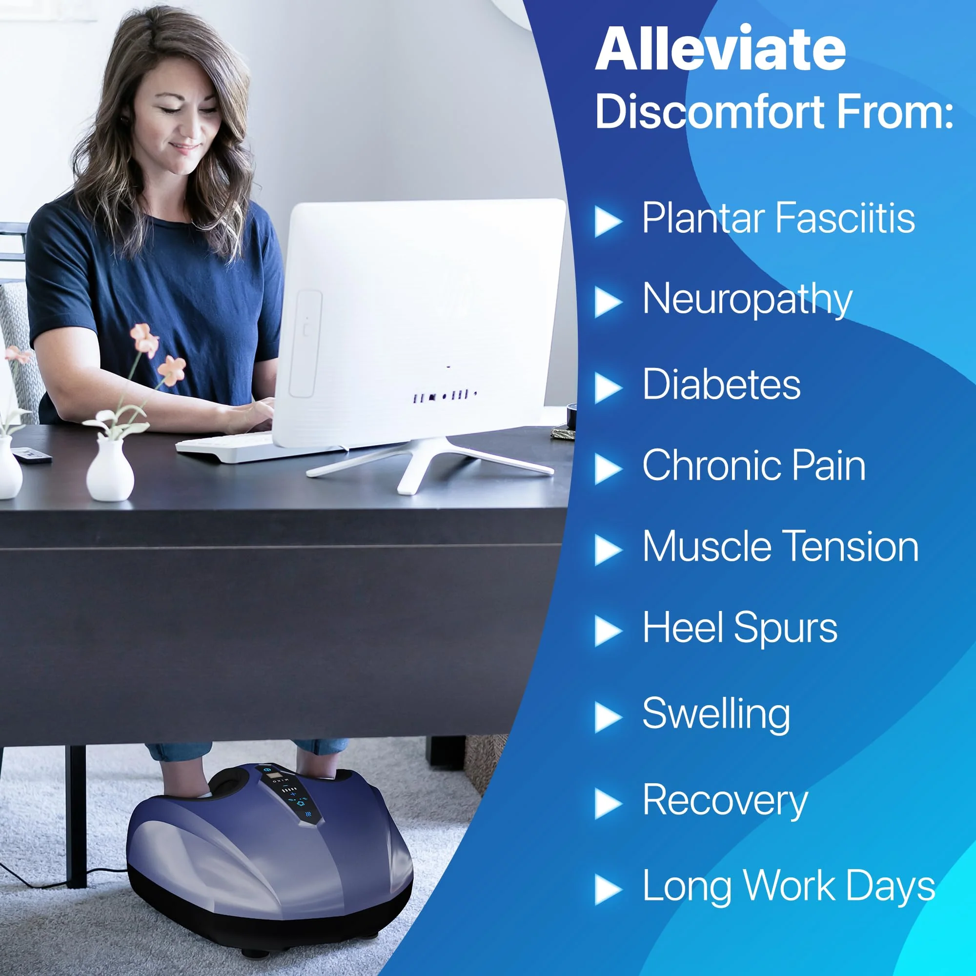 MIKO Deep-Kneading Foot Massager with Heat, Compression & Wireless Remotes for Pain Relief