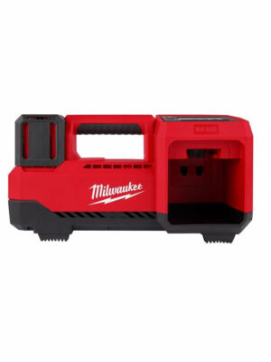 Milwaukee M18 Compact Inflator, 18V, 150 PSI, Red, 36" Hose, Auto Shut-Off, Anti-Vibration, Plastic Tank