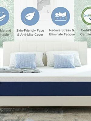 Molblly Queen Gel Memory Foam Mattress 10″ CertiPUR-US Certified, Breathable Design, Mattress in a Box