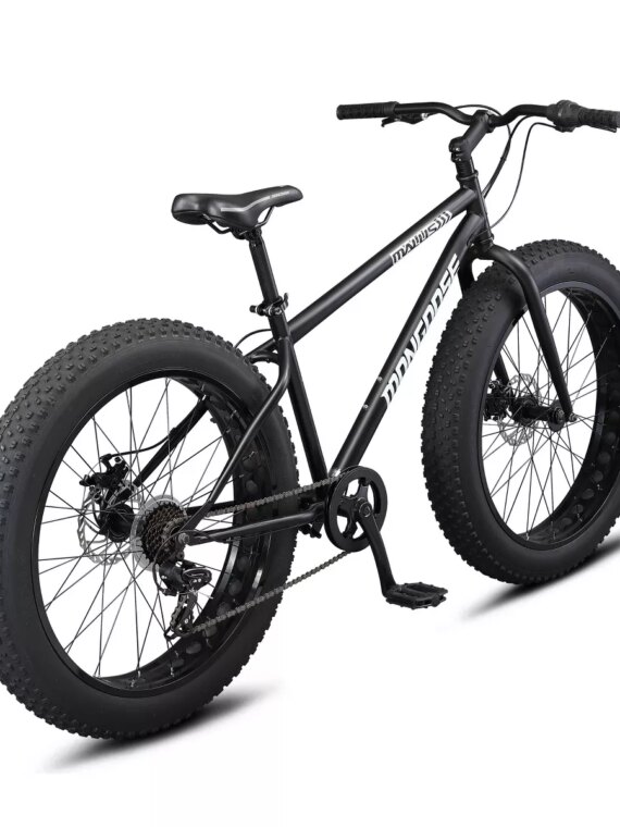 Mongoose Malus 26" Fat Tire Mountain Bike, 7-Speed, Steel Frame, Disc Brakes, Black