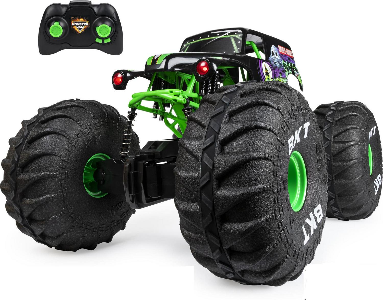Monster Jam Mega Grave Digger 1:6 RC Monster Truck with Lights, All-Terrain, Spin Master Kids Toy