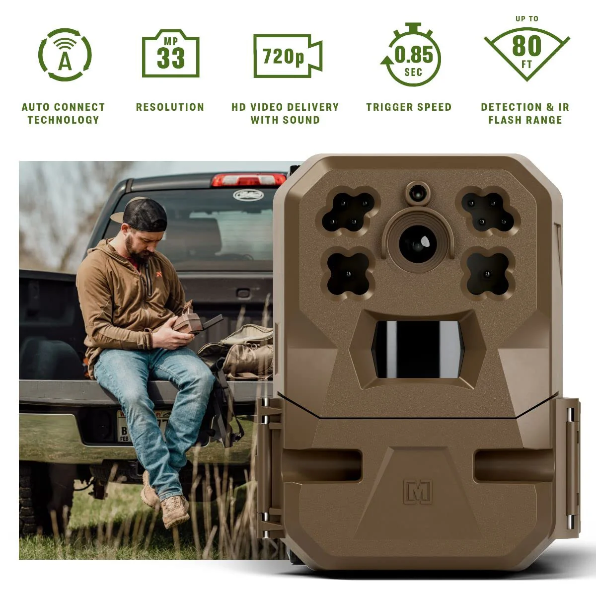 Moultrie Edge Cellular Trail Camera 2 Pack, 33MP Photos, HD Video, Auto Connect, Unlimited Cloud Storage, Enhanced Night Vision
