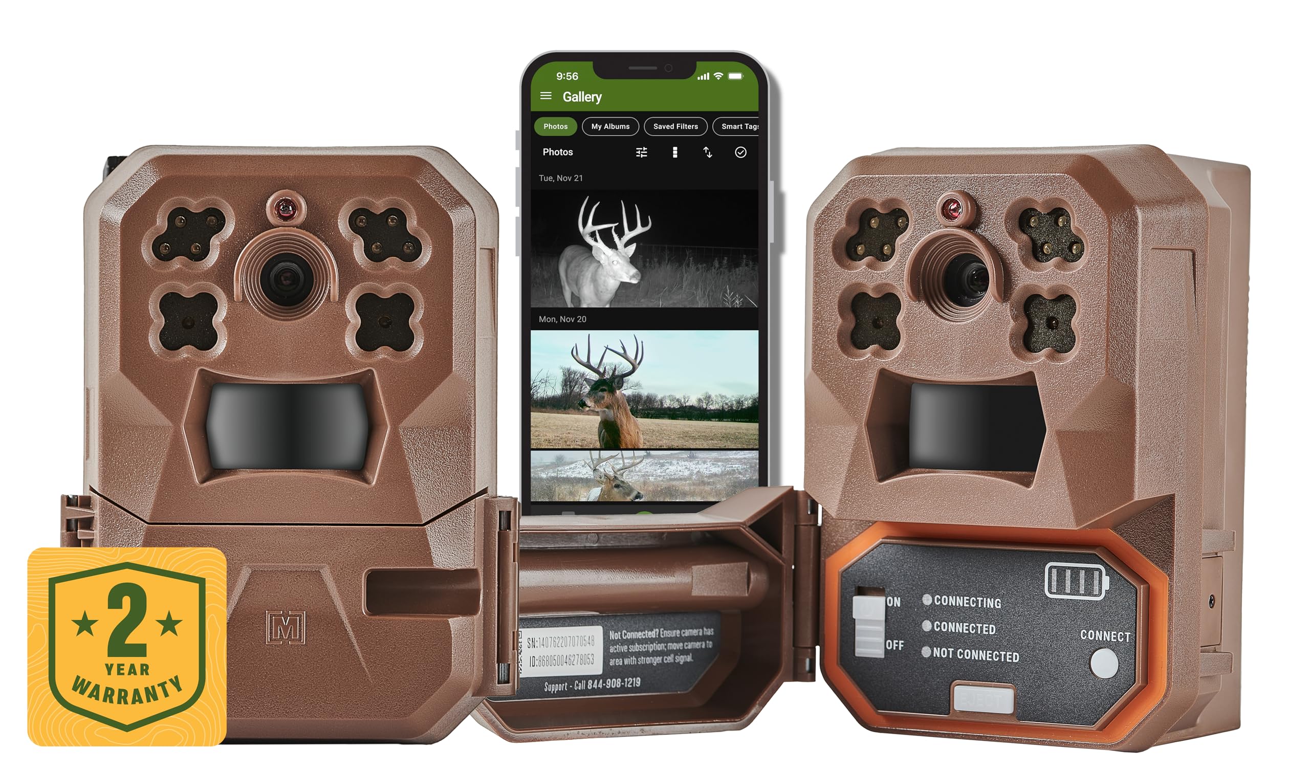 Moultrie Edge Cellular Trail Camera 2 Pack, 33MP Photos, HD Video, Auto Connect, Unlimited Cloud Storage, Enhanced Night Vision