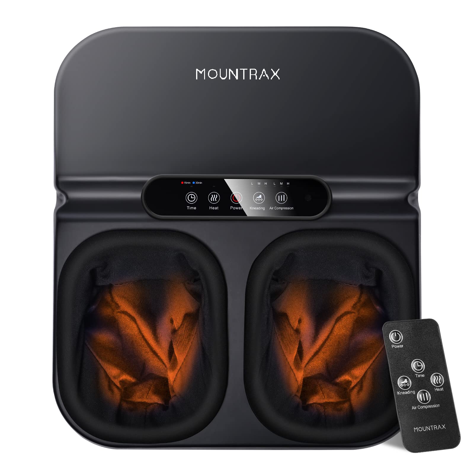 Mountrax Foot Massager Machine with Heat, Shiatsu Massage, Remote Control, 9 Modes, Ergonomic Nodes