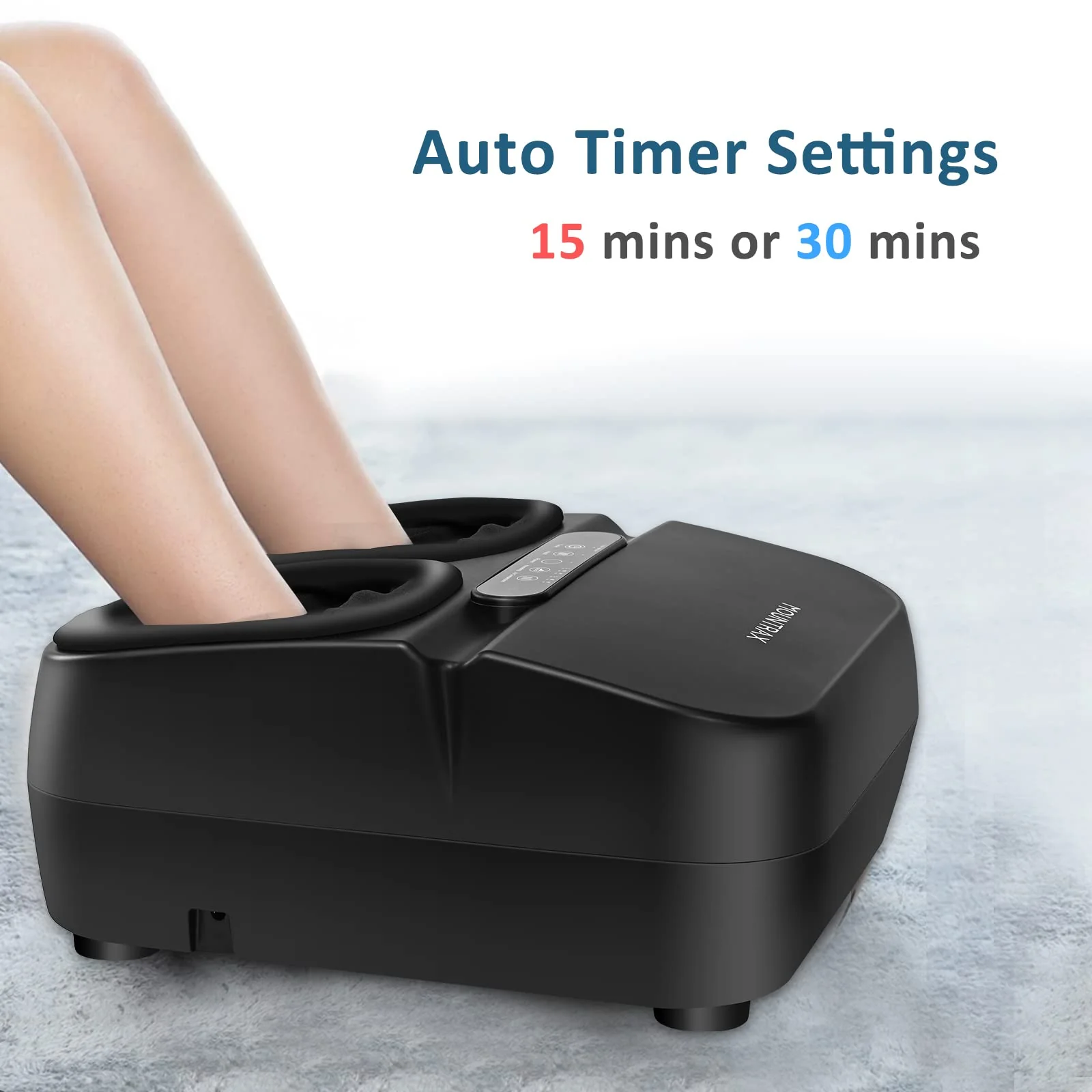 Mountrax Foot Massager Machine with Heat, Shiatsu Massage, Remote Control, 9 Modes, Ergonomic Nodes