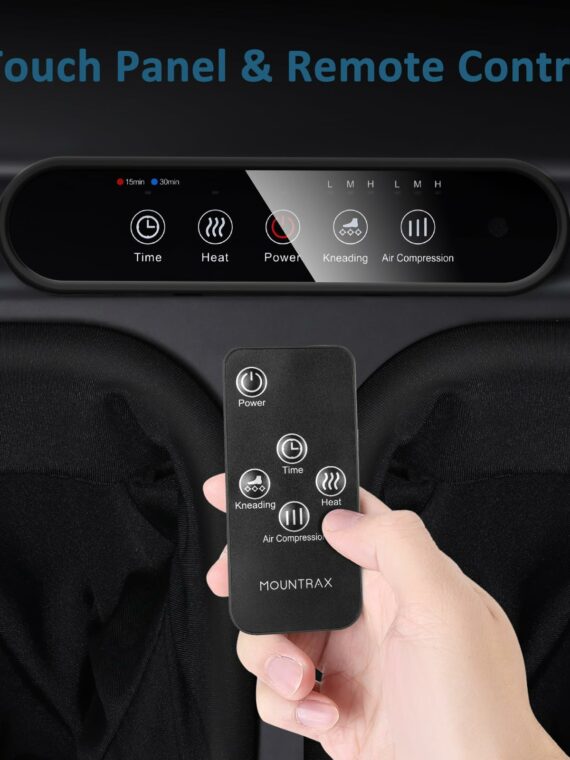 Mountrax Foot Massager Machine with Heat, Shiatsu Massage, Remote Control, 9 Modes, Ergonomic Nodes