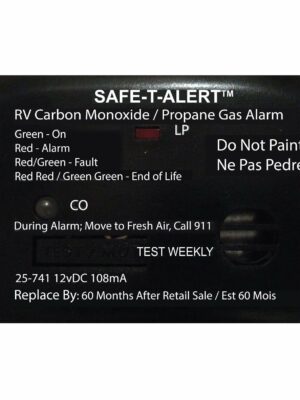MTI Industries Safe T Alert 25 Series Dual CO/Propane Alarm, Compact 12V RV Detector, Black