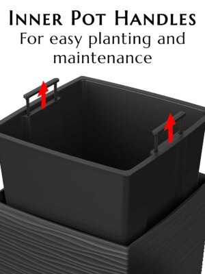 Mueller 27.5″ M-Resin Tall Planter, 2-Piece Set, Modern Design, Outdoor/Indoor Use, Frost & Sun Resistant